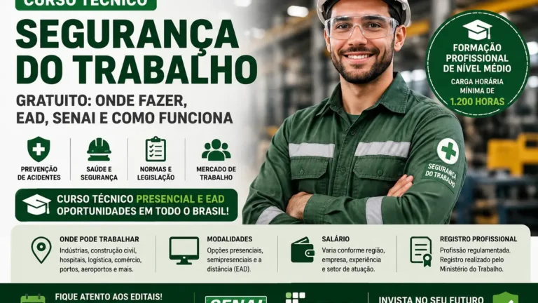 Curso Técnico em Segurança do Trabalho Gratuito